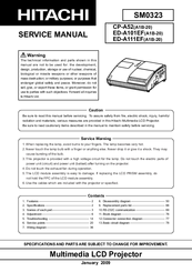 Hitachi ED-A101A1B-20 Service Manual