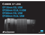 Canon IMAGE STABILIZER ULTRASONIC EF300MM f/4L IS USM User Manual