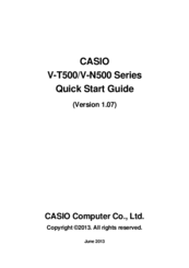 CASIO V-N500 Series Quick Start Manual