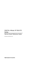 Digital Equipment HiNote VP 550-575 Series Service Quick Reference Manual