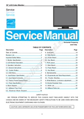 Lenovo ThinkVision L1900p Service Manual