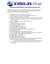 DSLR Pros Sundance HD Edition Aerial Kit User Manual