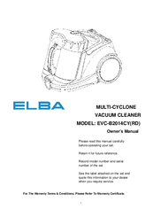 Elba EVC-B2014CY(RD) Owner's Manual