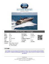 Allied Marine Riva Rivale - Vantage Owner's Manual