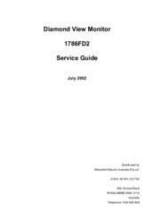 Mitsubishi Electric 1786FD2 Service Manual