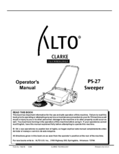 Alto Sweeper Operator's Manual