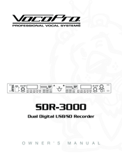 VocoPro SDR-3000 Owner's Manual
