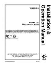Vicon VM-642LCD-2 Installation & Operation Manual