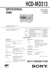 sony HCD-MD313 Service Manual
