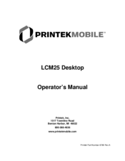 Printekmobile LCM25 Operator's Manual