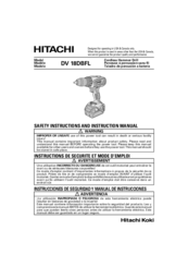 Hitachi DV 18DBFL Safety Instructions And Instruction Manual