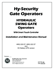 Hy-Security HRG 220 ST Installation And Maintenance Manual