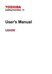 Toshiba U840W User Manual