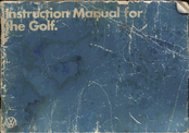 Volkswagen 1999 Golf Instruction Manual