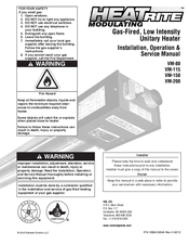 HeatRite VM-150 Installation, Operation & Service Manual