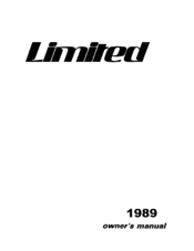 Fleetwood Limited 1989 Owner's Manual