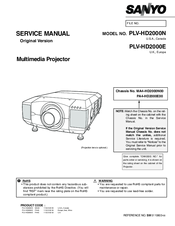 Sanyo PLV-HD2000N Service Manual