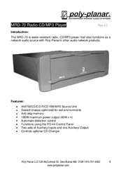 poly-planar MRD-70 Manual