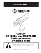 Greenlee GATOR EK1230L Operation Manual