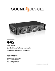 Sound Devices 442 User Manual And Technical Information
