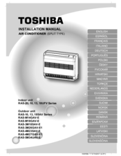 Toshiba RAS-13UFV Series Installation Manual
