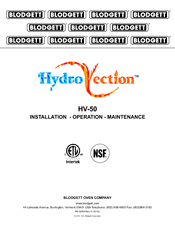 Blodgett Hydro Vection HV-50E Installation, Operation And Maintenance Manual