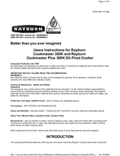 Rayburn Cookmaster 300K User Instructions