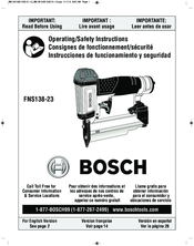 Bosch FNS138-23 Operating/Safety Instructions Manual