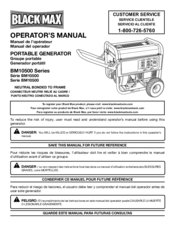 Black Max BM10500 Series Operator's Manual
