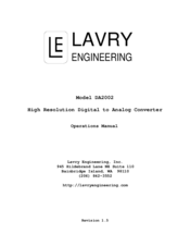 Lavry DA2002 Operation Manual