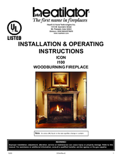 Heatilator ICON I100 Installation & Operating Instructions Manual