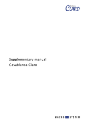 MacroSystem Digital Video Claro Supplementary Manual