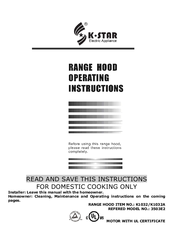 K-Star K1032A Operating Instructions Manual