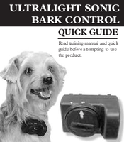 Petsafe ULTRALIGHT SONIC BARK CONTROL Quick Manual