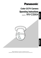 Panasonic Super Dynamic III WV-CS954 Operating Instructions Manual