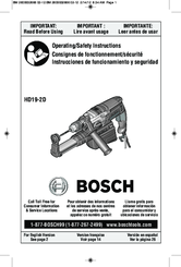 Bosch HD19-2D Operating/Safety Instructions Manual