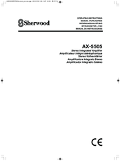 Sherwood AX-5505 Operating Instructions Manual
