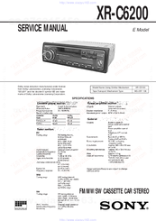 sony XR-C6200 Service Manual