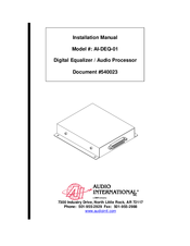Audio international AI-DEQ-01 Installation Manual