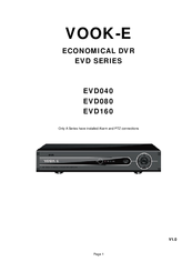 VOOK-E EVD040 Installation And Operation Manual