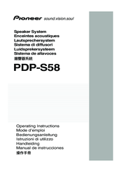 Pioneer PDP-S58 Operating Instructions Manual