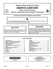 Lennox A80UH1E Installation Instructions Manual