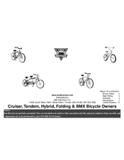 Sun Bicycles Cruiser Owner's Manual