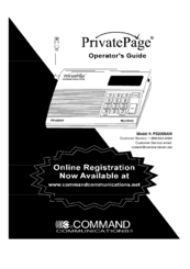 Command Communications PrivatePage PS2000AN Operator's Manual
