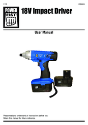 Power First 18V Impact Driver User Manual