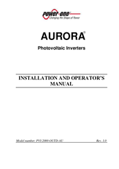 Power One AURORA Installation And Operator's Manual
