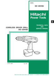 Hitachi DS18DVB2 Technical Data And Service Manual