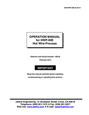 Jet Lline HWP-50E Operation Manual