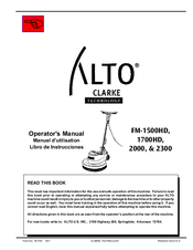 Alto ALTO 1700HD Operator's Manual