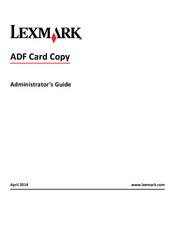 Lexmark ADF Card Copy Administrator's Manual